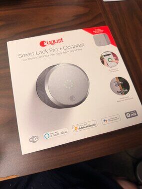 August Smart Lock Pro with Connect Wi-Fi Bridge - Silver (AUGSL03C02S03) Door